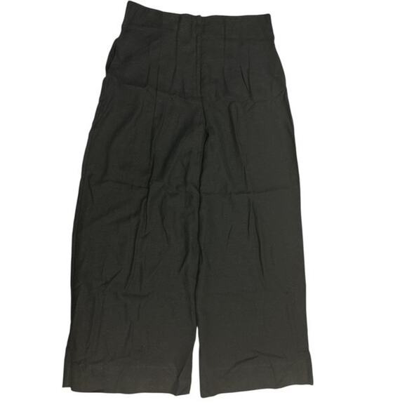 Worthington size 16 Pants Bold Black Linen Rayon High Rise Wide Leg Slip Pocket - Picture 1 of 5